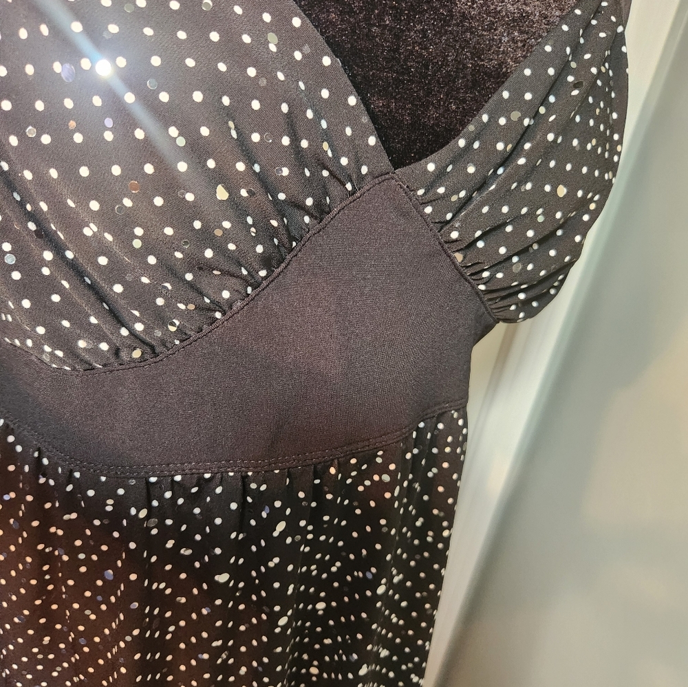 😀  3 for $15  Cocomo Sparkling Vintage Stretch Tieback Baby Doll Mini Dress